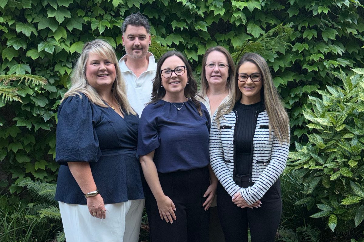 Left to right: Janelle Brice, Brendan Taber, Karen Kaiser, Natalie Wilkins and Kate Malon.
